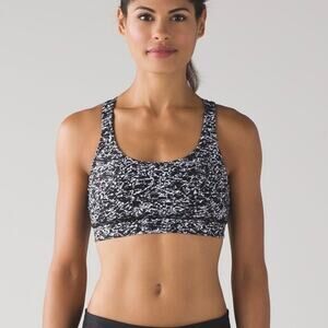 LULULEMON Energy H20 Sports Bra Ice Wave White Black